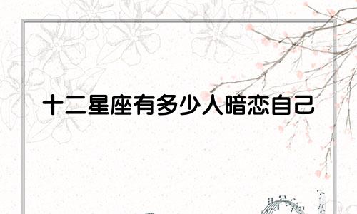 十二星座有多少人暗恋自己