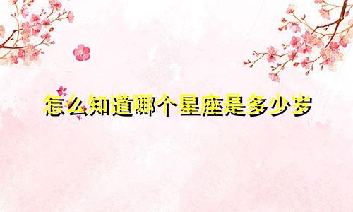 怎么知道哪个星座是多少岁