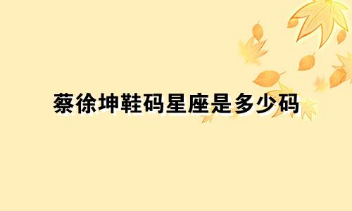 蔡徐坤鞋码星座是多少码