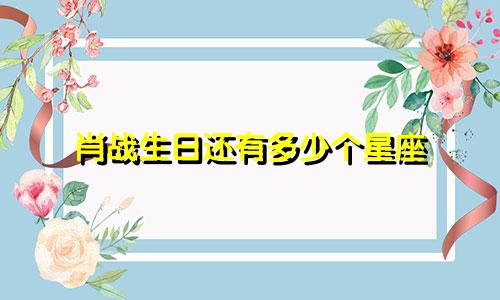 肖战生日还有多少个星座