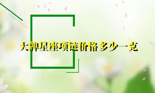 大牌星座项链价格多少一克