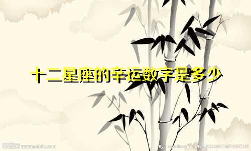 十二星座的辛运数字是多少