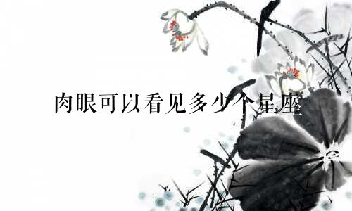 肉眼可以看见多少个星座