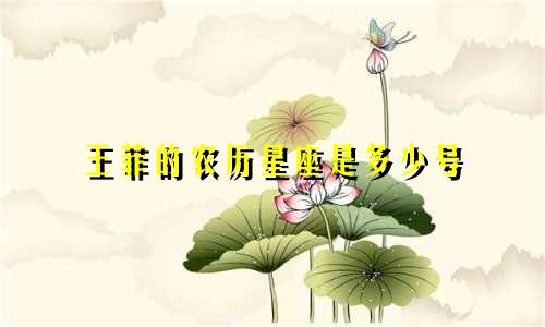 王菲的农历星座是多少号