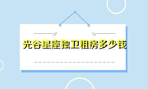 光谷星座独卫租房多少钱