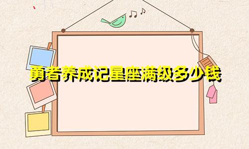 勇者养成记星座满级多少钱