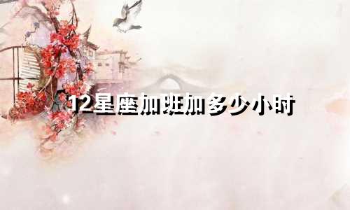 12星座加班加多少小时