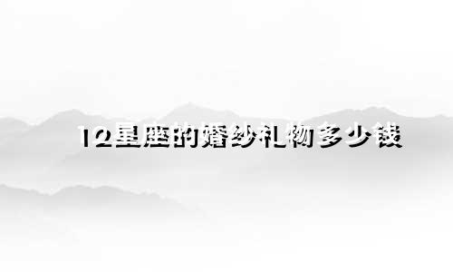 12星座的婚纱礼物多少钱