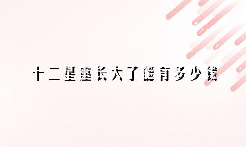 十二星座长大了能有多少钱