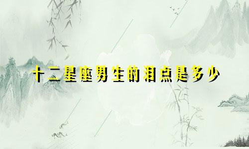 十二星座男生的泪点是多少