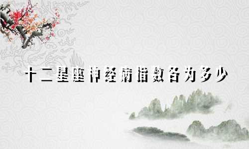 十二星座神经病指数各为多少