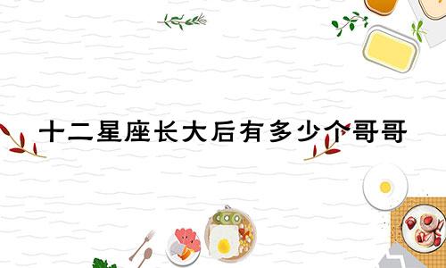 十二星座长大后有多少个哥哥