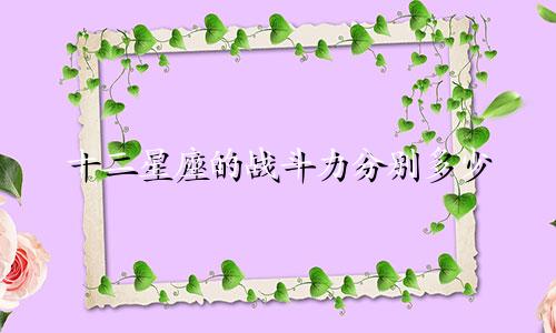 十二星座的战斗力分别多少