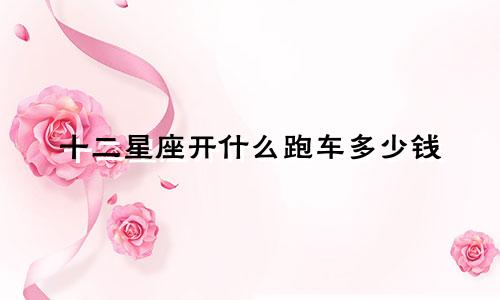 十二星座开什么跑车多少钱