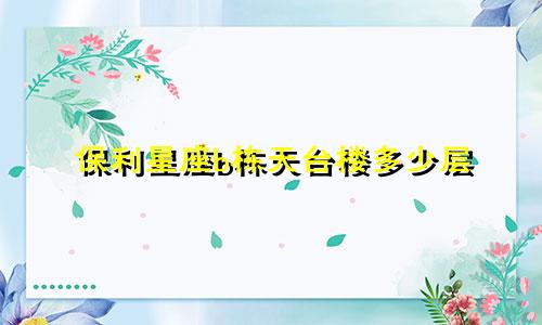 保利星座b栋天台楼多少层