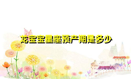 龙宝宝星座预产期是多少