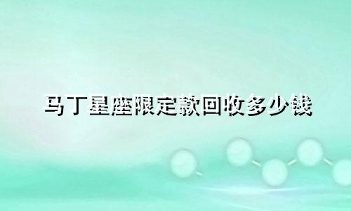 马丁星座限定款回收多少钱