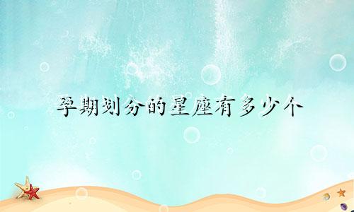 孕期划分的星座有多少个
