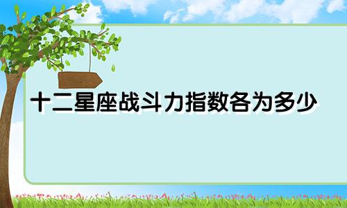 十二星座战斗力指数各为多少