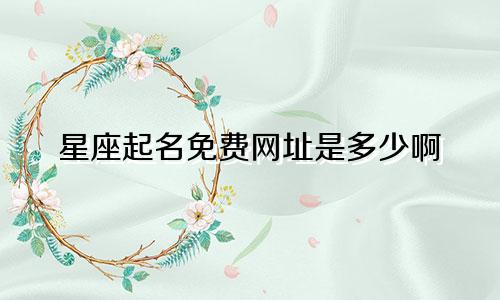 星座起名免费网址是多少啊