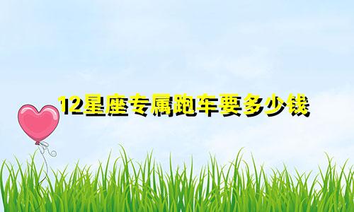 12星座专属跑车要多少钱