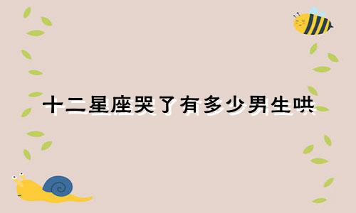 十二星座哭了有多少男生哄