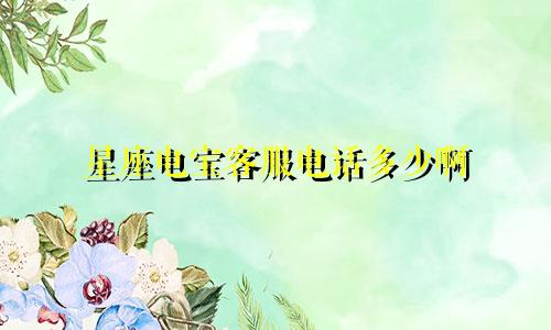 星座电宝客服电话多少啊