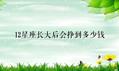 12星座长大后会挣到多少钱
