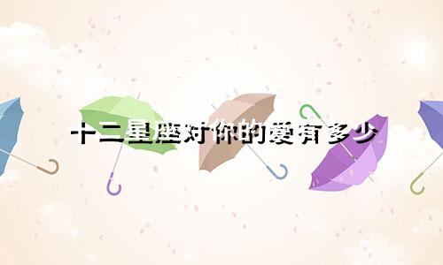 十二星座对你的爱有多少