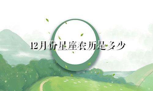 12月份星座农历是多少