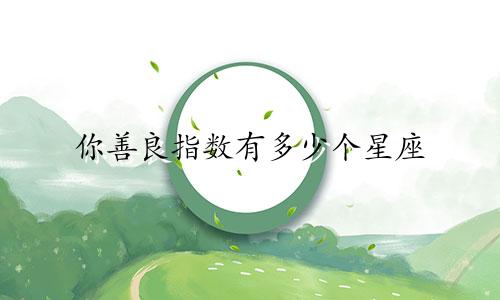 你善良指数有多少个星座