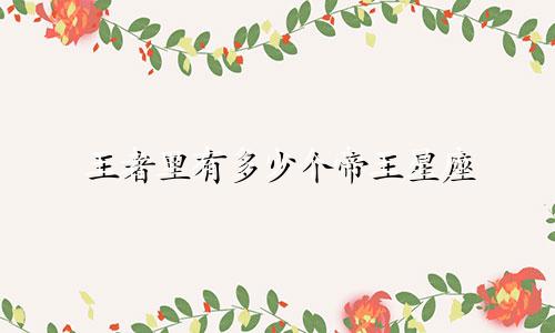 王者里有多少个帝王星座