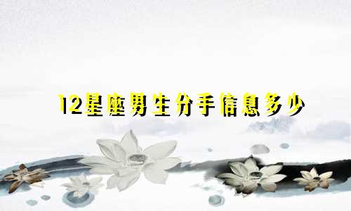 12星座男生分手信息多少