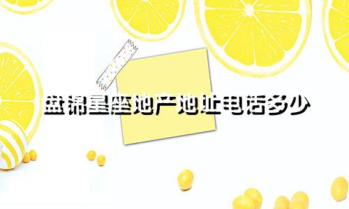 盘锦星座地产地址电话多少