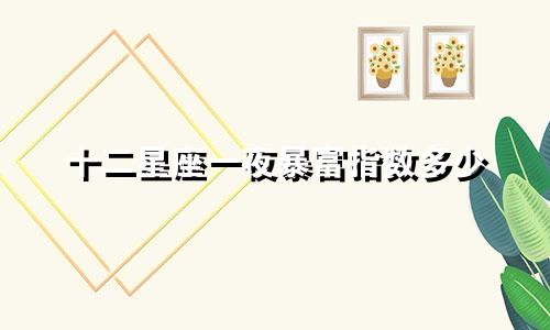 十二星座一夜暴富指数多少
