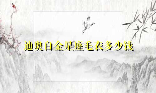 迪奥白金星座毛衣多少钱