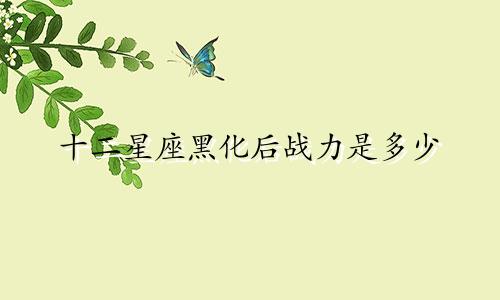 十二星座黑化后战力是多少