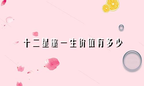 十二星座一生价值有多少