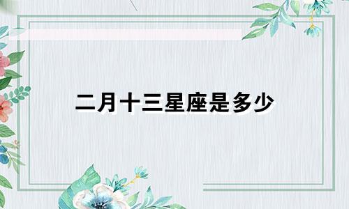 二月十三星座是多少