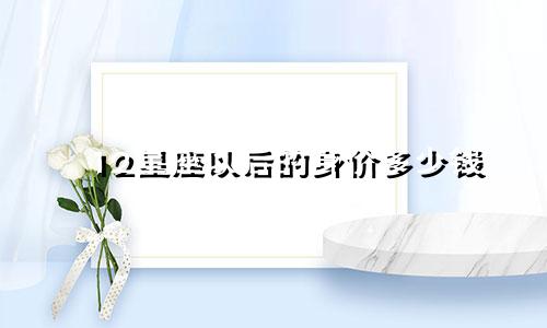 12星座以后的身价多少钱