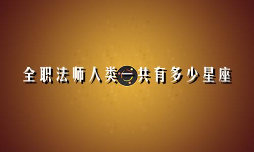 全职法师人类一共有多少星座