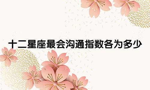 十二星座最会沟通指数各为多少