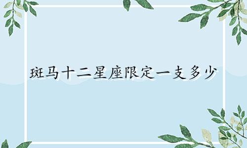 斑马十二星座限定一支多少