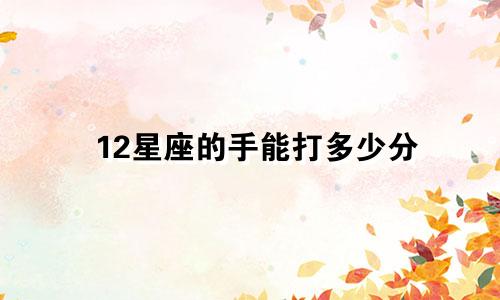 12星座的手能打多少分