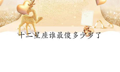 十二星座谁最傻多少岁了