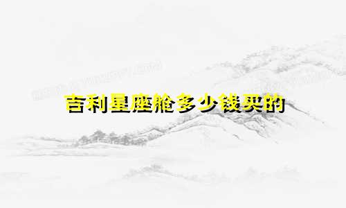 吉利星座舱多少钱买的