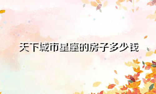 天下城市星座的房子多少钱