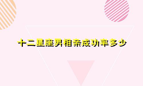 十二星座男相亲成功率多少