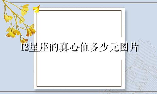 12星座的真心值多少元图片