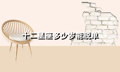 十二星座多少岁能脱单